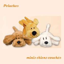 Peluche mini chien couché - Peluche chien de marque : CANISLANA For dogs
