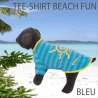 Destockage - Tee-Shirt pour chien - Beach Fun : Couleur:Bleu, Taille:S