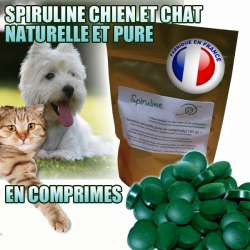 Spiruline pour chien - ou chat naturelle et pure - Comprimés de marque : CANISLANA For dogs