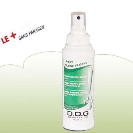 Spray haleine fraîche Dog génération - Dentifrice et sprays bucco dentaire  - Natur'animo - Notre passion, vos animaux !